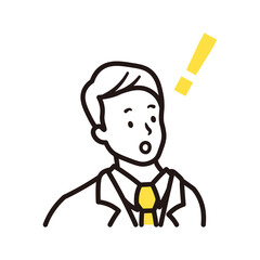 ビジネスマンが閃いている上半身のシンプルなイラスト素材