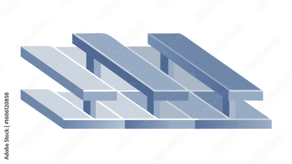 Fototapete abstract geometric structure illustration with layered bars and optical illusion design element art 