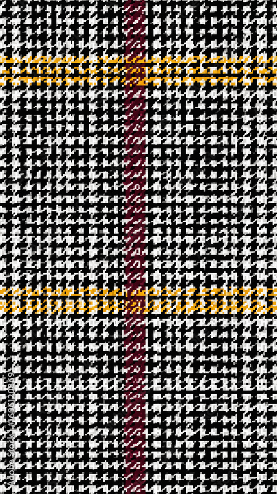 Poster houndstooth pattern intertwined with vibrant stripes creating modern textile design