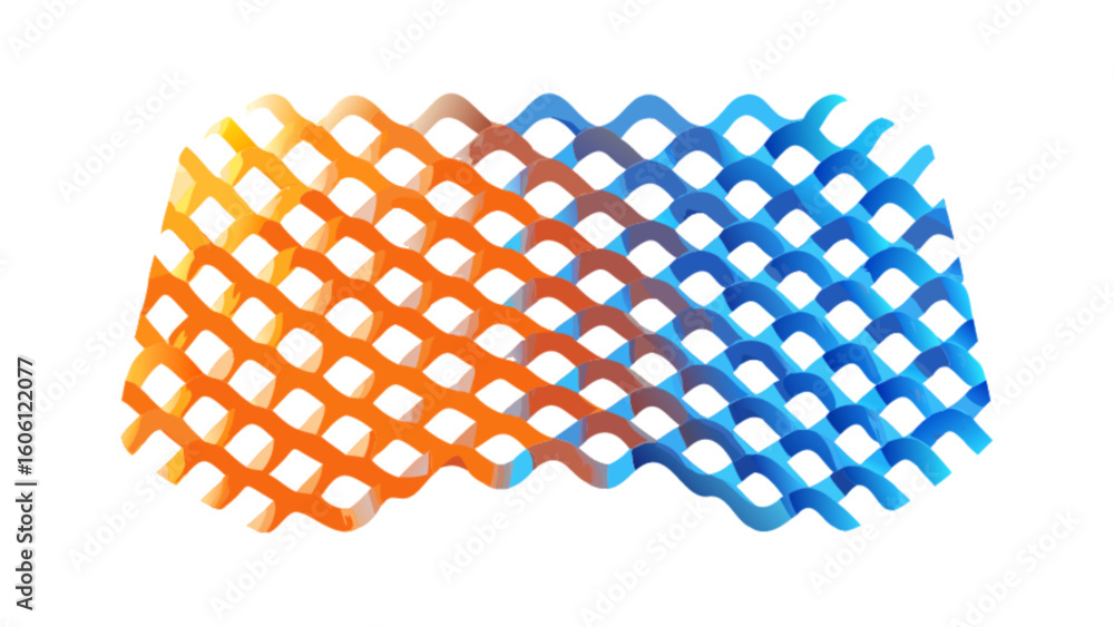Poster abstract gradient mesh background vector illustration with orange and blue color wave pattern design