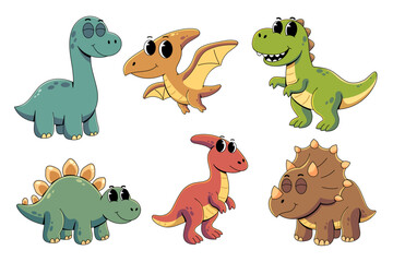 Naklejka premium Cartoon Dinosaur Collection
