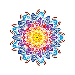 Colorful abstract floral vector design with swirling flower pattern