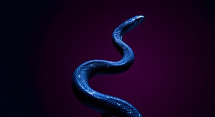 Fototapeta premium Golden Snake with Glowing Eyes Coiled in Mystical Forest Sunlight