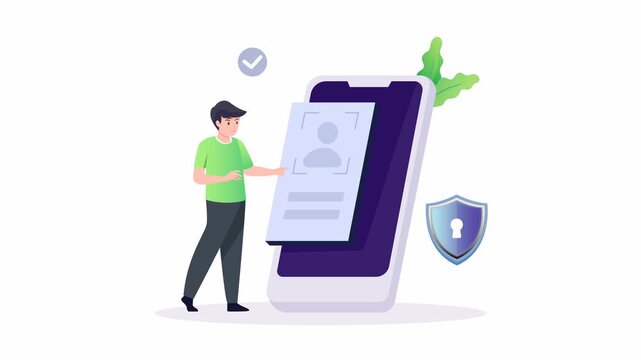 Verification pin code, security code message notification, two step authentication in control system for personal account. video animation 4k clip