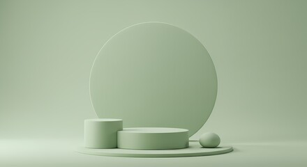 Light Green Geometric 3D Background