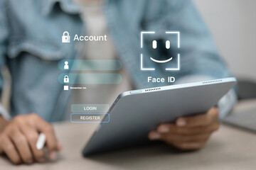 Facial Recognition Login and Cybersecurity Authentication on Tablet