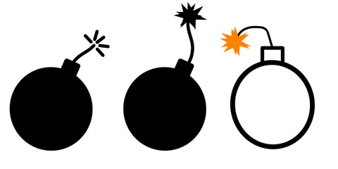 Collection of vector illustrations of explosives.