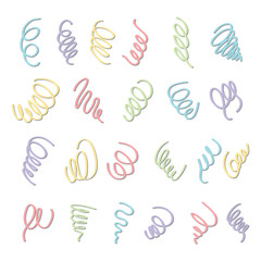 Curly ribbon collection cartoon icon illustration