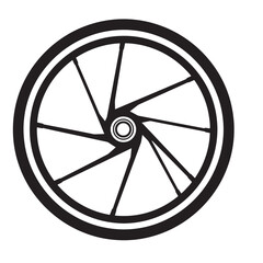 Obraz premium Black and white bicycle wheel spokes and rim circular