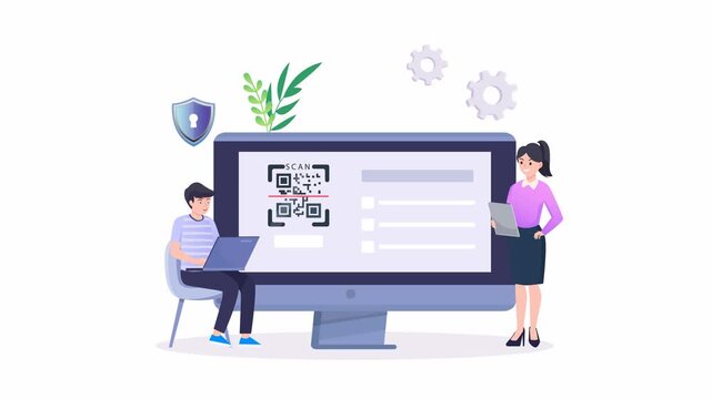 Verification pin code, security code message notification, two step authentication in control system for personal account. video animation 4k clip