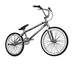 Fototapeta premium Black and white illustration of a B M X bicycle bmx bicycle freestyle bike