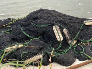 fishing net on the beach