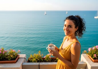 Relaxing Seaview with a Cup of Coffee