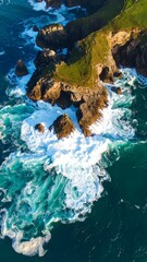 Coastal cliffs and crashing waves (1)