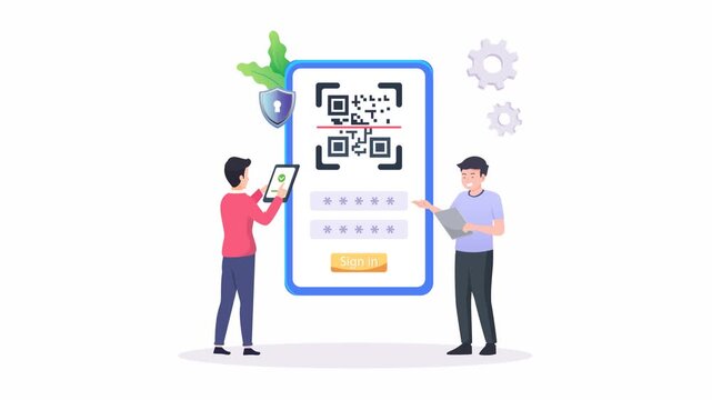 Verification pin code, security code message notification, two step authentication in control system for personal account. video animation 4k clip