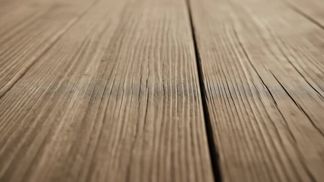 Close-up View of Weathered Wooden Deck Planks with Visible Grain