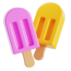 Popsicles 3D Illustration