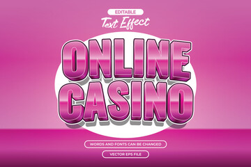 Online casino editable text effect with pink gradient text style