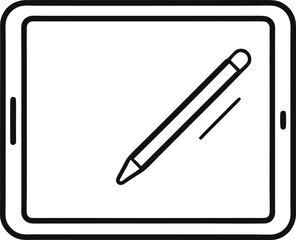 Minimalist Tablet Outline Vector