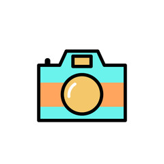 Camera icon isolated on white background.
