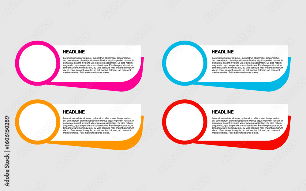 Poster infographic template design a layout template with circles headlines and body text fields.