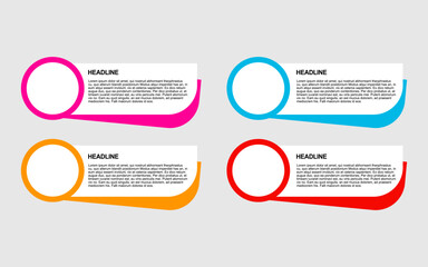 Infographic template design a layout template with circles headlines and body text fields.