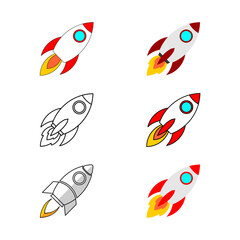Rocket Launch Icon Designs and Variations