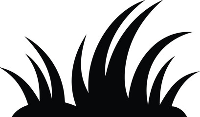 Black silhouette of tall blades of grass