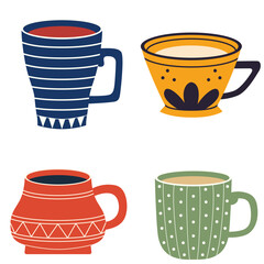 vintage cup cartoon vector illustration