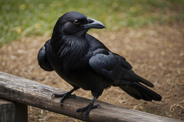 Obraz premium raven on the ground