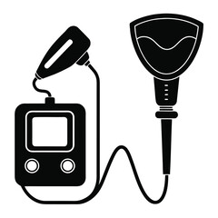 Medical Device Vector Illustration Depicting Blood Infusion Set and Electronic Monitoring Device for Health Applications