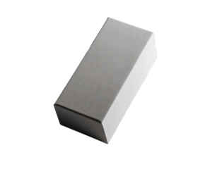  Closed elongated white cardboard box minimalist design