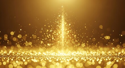 Golden glitter background with shimmering particles.