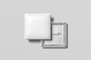 Square Pin Badge Blank Mockup
