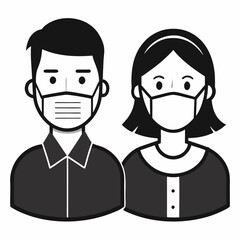 Two-simple-black-and-white-illustrations-of-a-pers