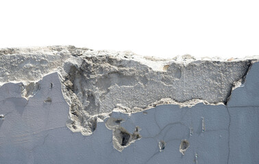 broken concrete wall border isolated