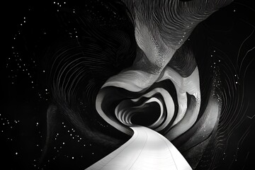 Abstract Black And White Tunnel Pathway Design