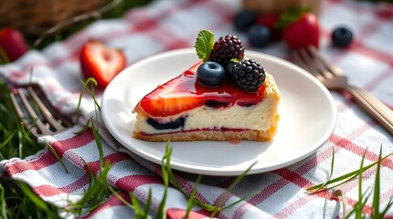 Delicious cheesecake with berries recipe strawberry blueberry blackberry dessert picnic