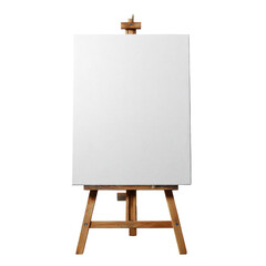 Blank White Canvas on Canvas Stretcher on Transparent Background

