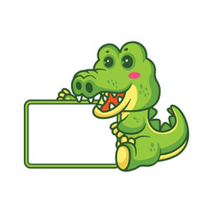 Animals holding text box collection cartoon icon illustration