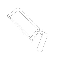 Hand drawn kids drawing Vector illustration small hand saw cartoon isolated
