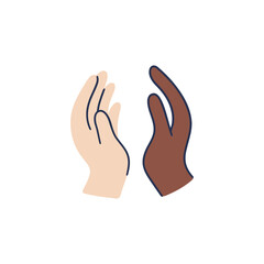 Two hands gesturing, representing diversity and inclusion.
