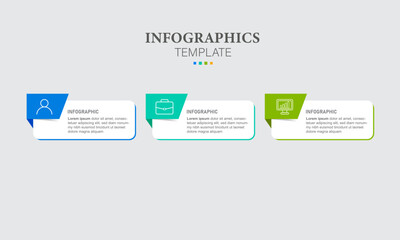 Vector infographic flat template, diagram, graph, presentation. Business concept with 3 options. For content, flowchart, steps, timeline, workflow, marketing.