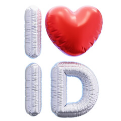 Heart-shaped Love Icon with Lettered Elements