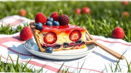 Delicious summer berry tart recipe with fresh strawberries blueberries and raspberries