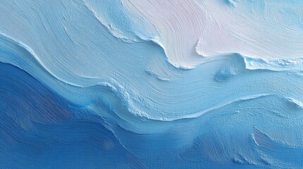 An abstract image featuring blue and white textured waves with smooth curves and a visually appealing pattern.
