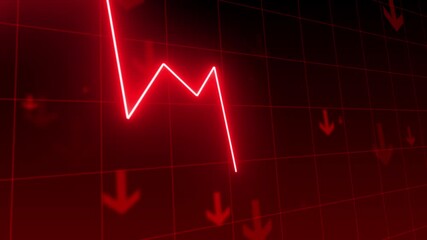 Stock Market Crash Economic Downturn stock exchange graph candlestick trend currency economy background loop - Powered by Adobe