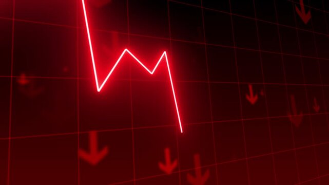 Stock Market Crash Economic Downturn stock exchange graph candlestick trend currency economy background loop