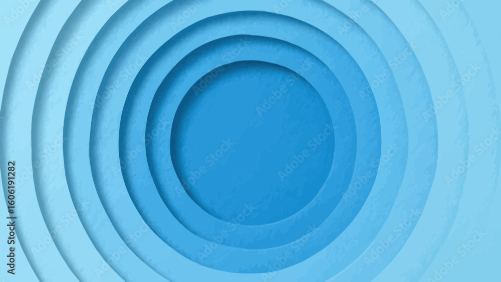 Aufkleber abstract concentric circles in shades of blue create a depth illusion