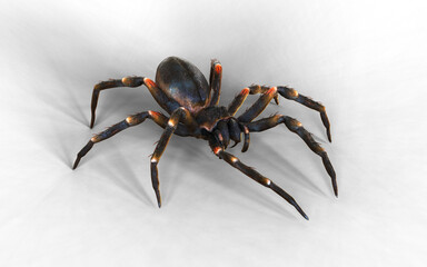 3d Illustration of a vivid close-up of a spider tarantula moving gracefully, showcasing hairy legs and intricate patterns.